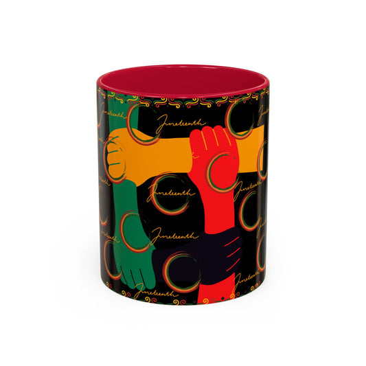 Mugs-Nola Viola Cafe'- Juneteenth Colorful Mugs, 11oz 3